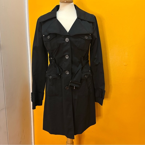 Sugarfly Black Lightweight Trench Coat - Size Medium - Picture 2 of 4